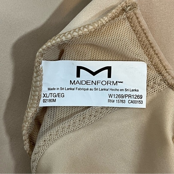Maidenform Shapewear Dress Built-in Bra Bodysuit Lined Tan Size XL - Picture 4 of 11
